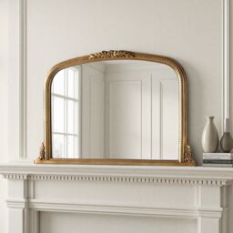 Yearn Mirrors Beaded Overmantle Mirror Gold Bevelled 101(w)x66cm(h) - thumbnail 2
