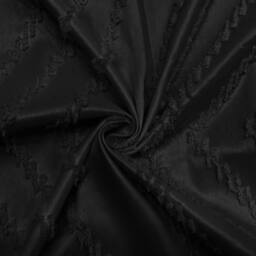 INHOUSOLU HOME DECOR Stylish Shower Curtain Tufted Textured Chevron Striped Tassel in Black - thumbnail 7