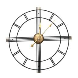 Hinsinc 60cm Gold Wall Clock Big Giant Large in Black - Size: 0.6m2 - thumbnail 1