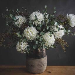 Lemon Pavilion Furniture and Decor Large Chrysanthemum Artificial Flower - L15 x W15 x H87 cm - White - thumbnail 6