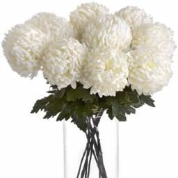 Lemon Pavilion Furniture and Decor Large Chrysanthemum Artificial Flower - L15 x W15 x H87 cm - White - thumbnail 3