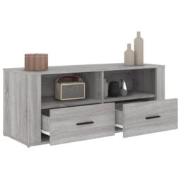 Berkfield Home TV Cabinet Grey Sonoma 100x35x40 cm Engineered Wood - Size: 100 x 35 x 40 cm - thumbnail 5
