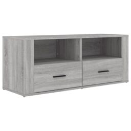 Berkfield Home TV Cabinet Grey Sonoma 100x35x40 cm Engineered Wood - Size: 100 x 35 x 40 cm - thumbnail 2