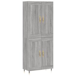 Berkfield Home Highboard Grey Sonoma 69.5x34x180 cm Engineered Wood - thumbnail 2