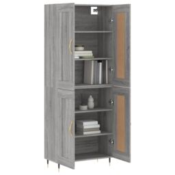 Berkfield Home Highboard Grey Sonoma 69.5x34x180 cm Engineered Wood - thumbnail 3