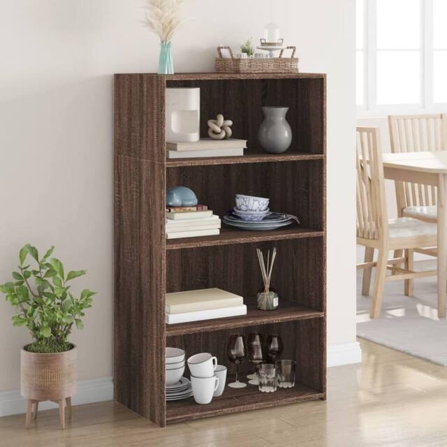 Berkfield Home Highboard Brown Oak 70x41x124 cm Engineered Wood - Size: 70 x 41 x 124 cm - image 1