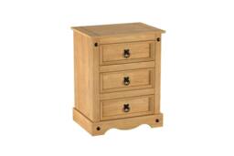 Birlea Corona Large 3 Drawer Bedside Cabinet Bedside Mexican Chest in Natural - thumbnail 6