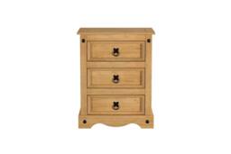 Birlea Corona Large 3 Drawer Bedside Cabinet Bedside Mexican Chest in Natural - thumbnail 7