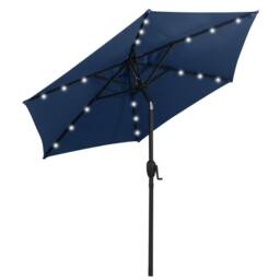 Costway 230 cm Solar Powered Patio Umbrella Heavy Duty Market Umbrella in Blue - thumbnail 8