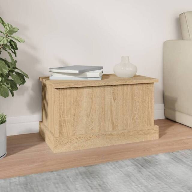 Berkfield Home Storage Box Sonoma Oak 50x30x28 cm Engineered Wood in Light Tan - Size: 50 x 30 x 28 cm - image 1
