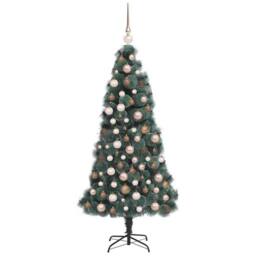 Berkfield Home Artificial Pre-lit Christmas Tree with Ball Set Green 210 cm - thumbnail 3