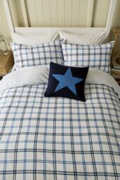 Helena Springfield 'Hunter's Check' Brushed Cotton Duvet Cover Set in Navy - Size: King - thumbnail 3