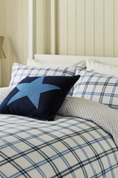 Helena Springfield 'Hunter's Check' Brushed Cotton Duvet Cover Set in Navy - Size: King - thumbnail 2