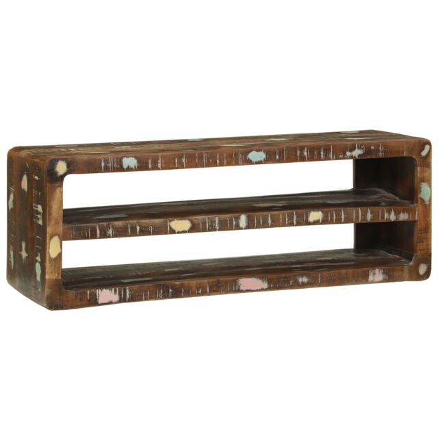 Berkfield Home TV Cabinet 100x32x36 cm Solid Wood Reclaimed in Brown - Size: 100 x 32 x 36 cm - image 1