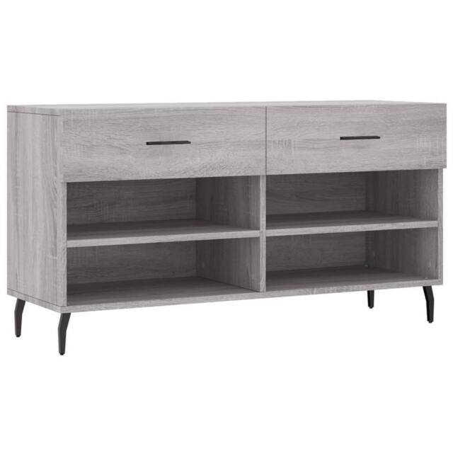 Berkfield Home Shoe Bench Grey Sonoma 102x35x55 cm Engineered Wood - Size: 102 x 35 x 55 cm - image 1