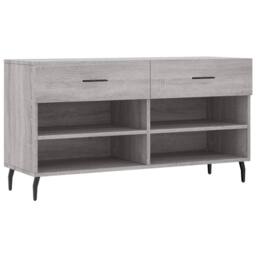 Berkfield Home Shoe Bench Grey Sonoma 102x35x55 cm Engineered Wood - Size: 102 x 35 x 55 cm - thumbnail 1