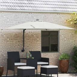 Berkfield Home Patio Umbrella Sand Polyester, Aluminium Large Foldable in Beige - thumbnail 2