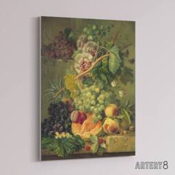 "Artery8 Brandt Still Life With Flowers & Fruit Canvas Wall Art Print in Green - Size: W18"" x H24""" - thumbnail 2