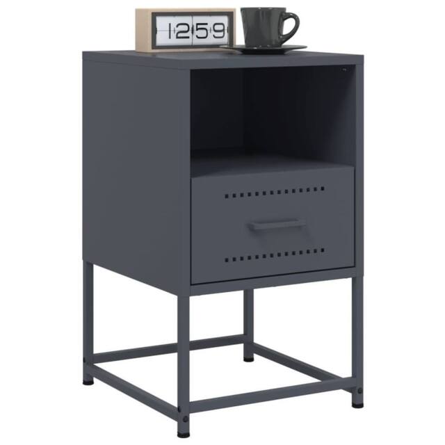 Berkfield Home Durable Bedside Cabinets 2 pcs Anthracite 36x39x60.5 cm Steel in Dark Grey - image 1