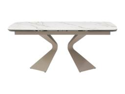 Vente-unique Extendable Dining Table for 6 To 10 People In Ceramic, Tempered Glass in Taupe - thumbnail 2