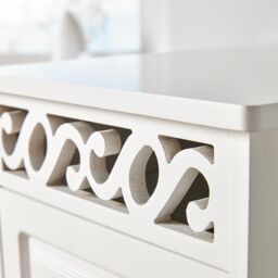 Home Source Storage Cabinet 4 Drawers Hallway White Crystal Handles Wooden Painted - thumbnail 2