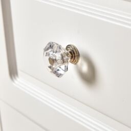 Home Source Storage Cabinet 4 Drawers Hallway White Crystal Handles Wooden Painted - thumbnail 4