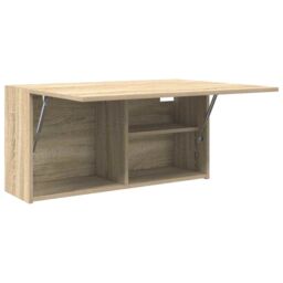 Berkfield Home Bathroom Wall Cabinet Sonoma Oak 80x25x40 cm Engineered Wood in Brown - Size: 80 x 25 x 40 cm - thumbnail 6