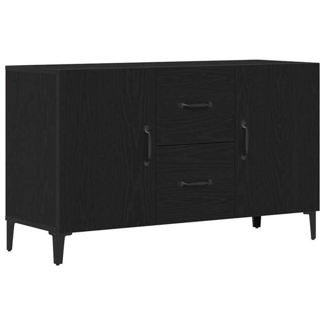 Berkfield Home Black Oak Sideboard - 100 x 36 x 60 cm - Made of Engineered Wood - image 1