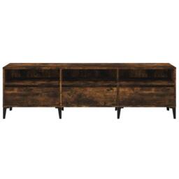 Berkfield Home TV Cabinet Smoked Oak 150x30x44.5 cm Engineered Wood in Brown - thumbnail 6
