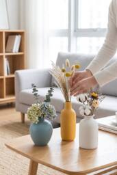 Living and Home Set of 4 Ceramic Vases for Home Decor - thumbnail 4