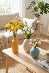 Living and Home Set of 4 Ceramic Vases for Home Decor - thumbnail 3