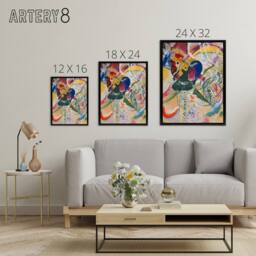 "Artery8 Improvisation 35 Colourful Abstract Kandinsky Framed Canvas Wall Art - Size: W12"" x H16""" - thumbnail 4