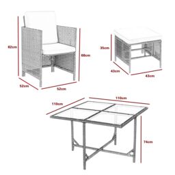 MCC Direct Rattan Garden Furniture Table & Chair set Cuba in Black - thumbnail 6