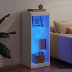 Berkfield Home Sideboard with LED Lights White 41x37x100 cm - Size: 41 x 37 x 100 cm - thumbnail 3