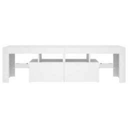 Berkfield Home TV Cabinet with LED Lights White 140x36.5x40 cm - thumbnail 8