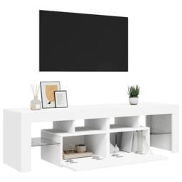 Berkfield Home TV Cabinet with LED Lights White 140x36.5x40 cm - thumbnail 6