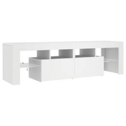 Berkfield Home TV Cabinet with LED Lights White 140x36.5x40 cm - thumbnail 7