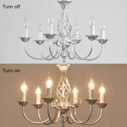Garwarm Silver Vintage Iron Chandelier, 6 Lights Farmhouse Pendant Light - thumbnail 6