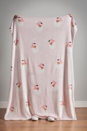 Catherine Lansfield 'Vintage Christmas Santa' Cosy Fleece Blanket Throw in Pink - Size: 130 cm x 170 cm - thumbnail 2