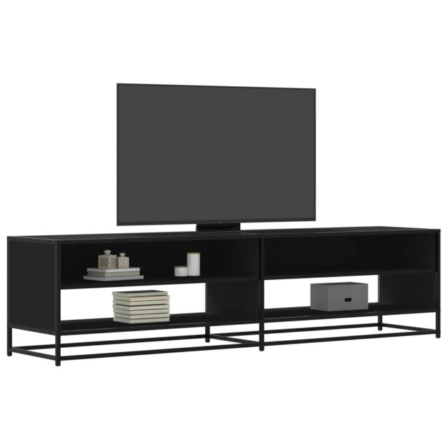 Berkfield Home TV Cabinet Black 180.5x40x46 cm Engineered Wood - image 1