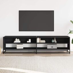 Berkfield Home TV Cabinet Black 180.5x40x46 cm Engineered Wood - thumbnail 3