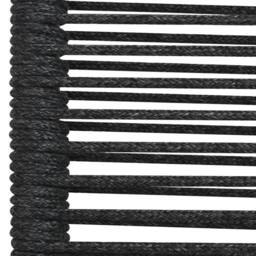 Berkfield Home 7 Piece Outdoor Dining Set Cotton Rope & Steel Black - thumbnail 9