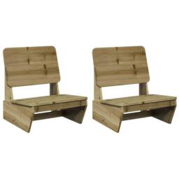 Berkfield Home Garden Chairs 2 pcs 60x64x70.5 cm Impregnated Wood Pine in Brown - thumbnail 1