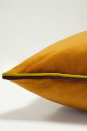 Furn Gemini Soft Velvet Double Piped Reversible Cushion in Orange - Size: 50 cm x 50 cm - thumbnail 4