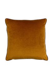 Furn Gemini Soft Velvet Double Piped Reversible Cushion in Orange - Size: 50 cm x 50 cm