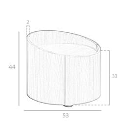 Angel Cerda Walnut Veneer Bedside Table with Black Steel Base and in Brown - thumbnail 7