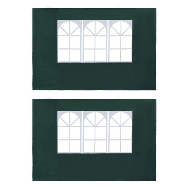 Berkfield Home Party Tent Sidewall 2 pcs with Window PE Green - image 1