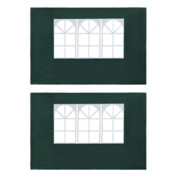 Berkfield Home Party Tent Sidewall 2 pcs with Window PE Green - thumbnail 1