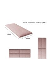 Aspire EasyMount Wall Mounted Upholstered Panels, Modular DIY Headboard in Pure Pastel Cotton Fabric (Pack of 4) in Rose - thumbnail 5