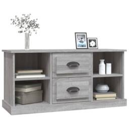 Berkfield Home TV Cabinet Grey Sonoma 99.5x35.5x48 cm Engineered Wood - thumbnail 4